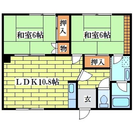 北光マンションBの物件間取画像